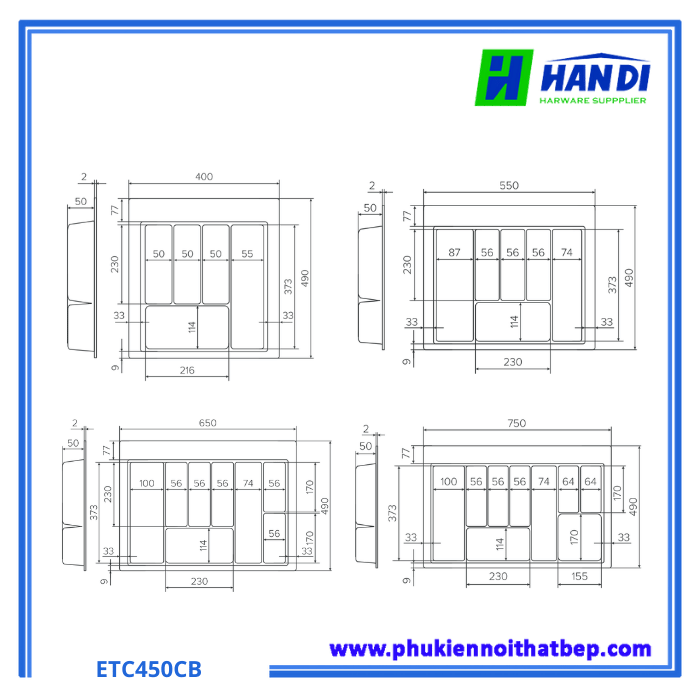Khay thìa nĩa vân Carbon