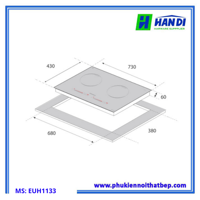 Bếp từ 2 vùng nấu EUH1133