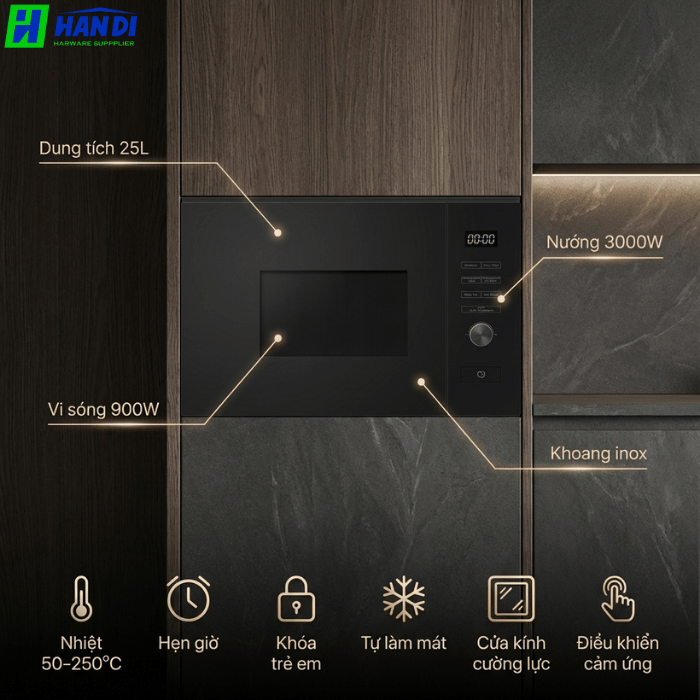 Lò vi sóng âm tủ EMO25VM-Eurogold