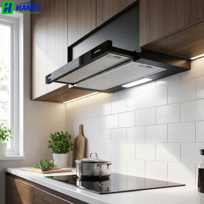 Máy hút mùi kéo rút mặt kính đen EUH01160Pro-Eurogold