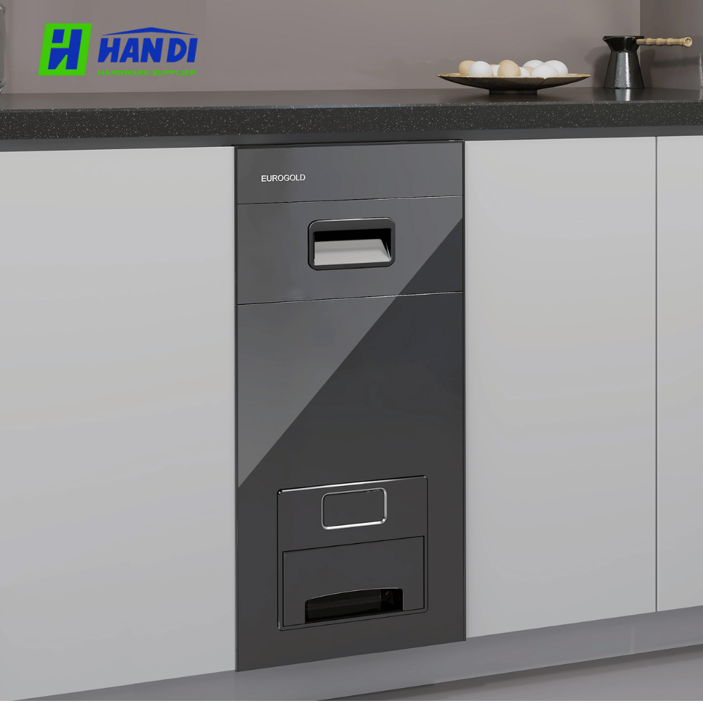 Thùng gạo gương nút nhấn Eurogold