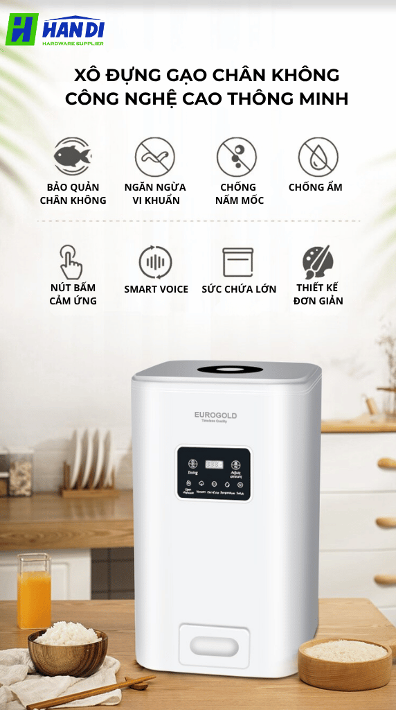 Thùng gạo thông minh chân không Eurogold
