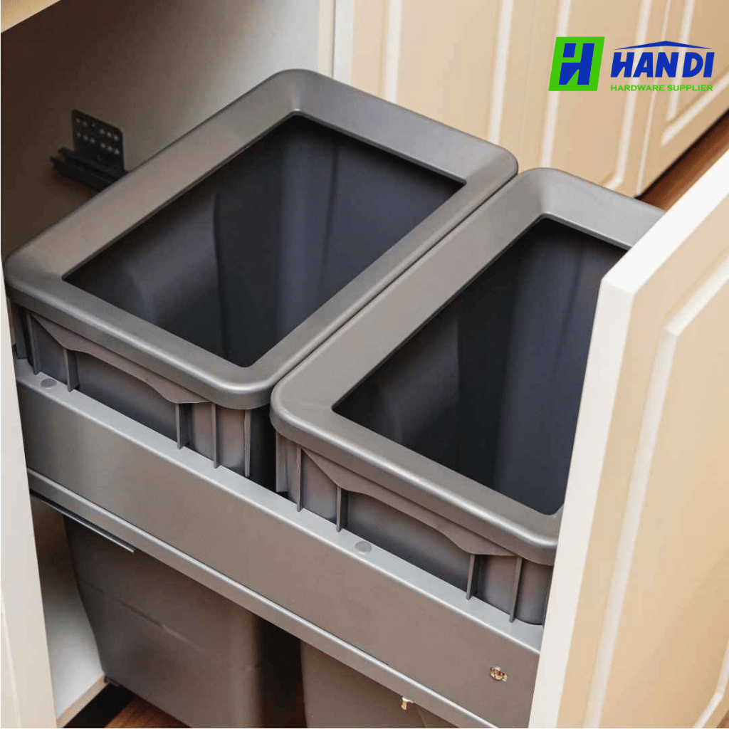 Thùng rác đôi âm tủ giảm chấn cao cấp Eurogold