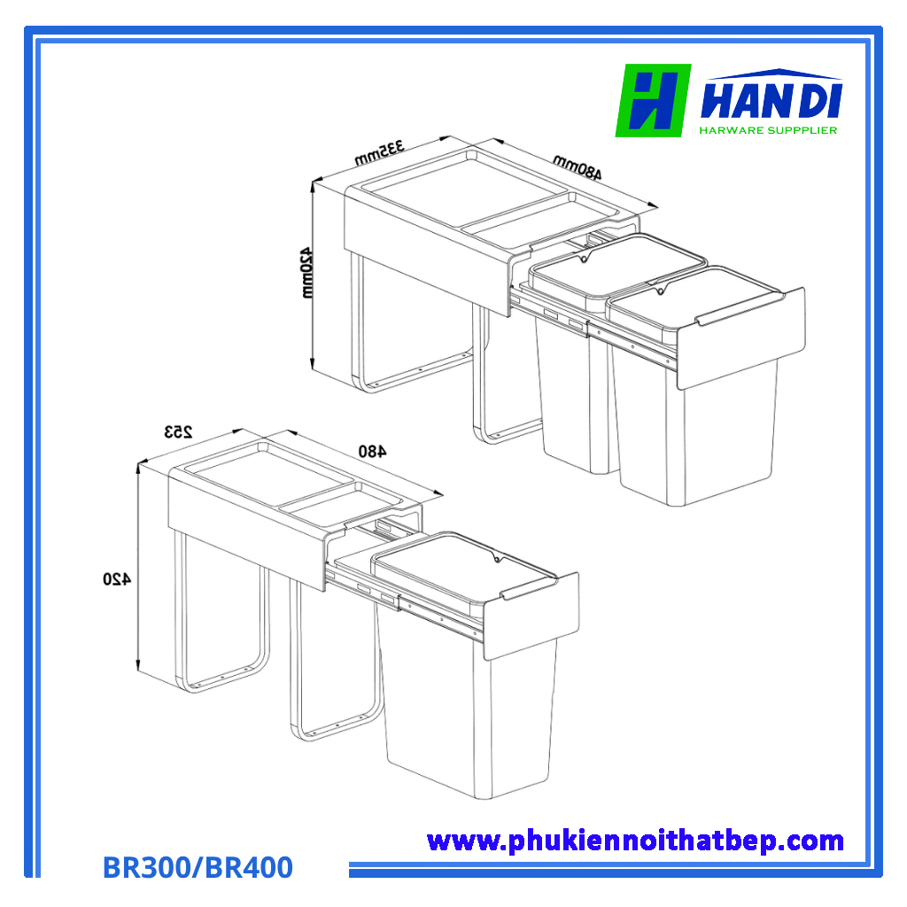 Thùng rác gắn cánh giảm chấn Eurogold