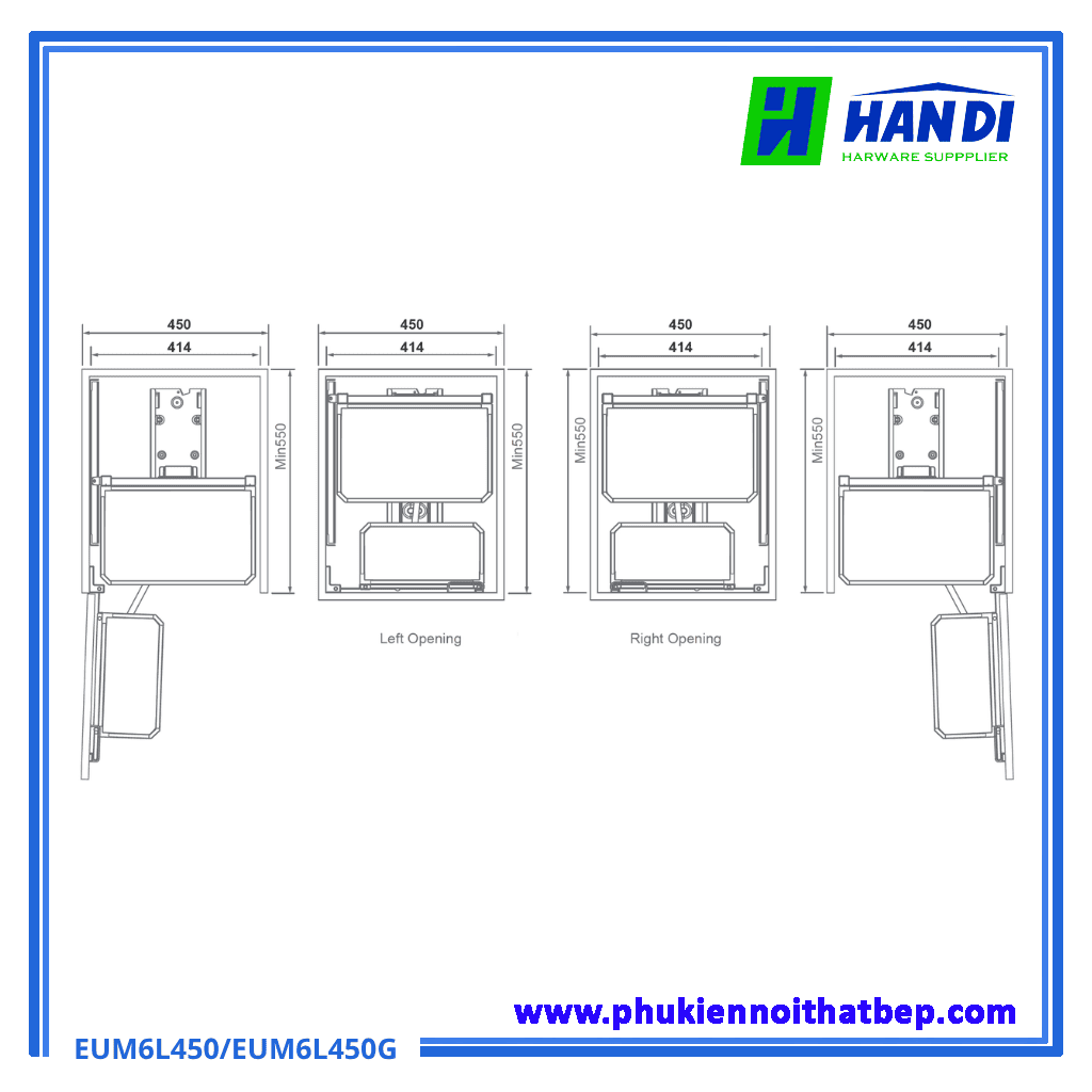 Tủ kho 6 tầng cánh mở nhôm Anode Eurogold