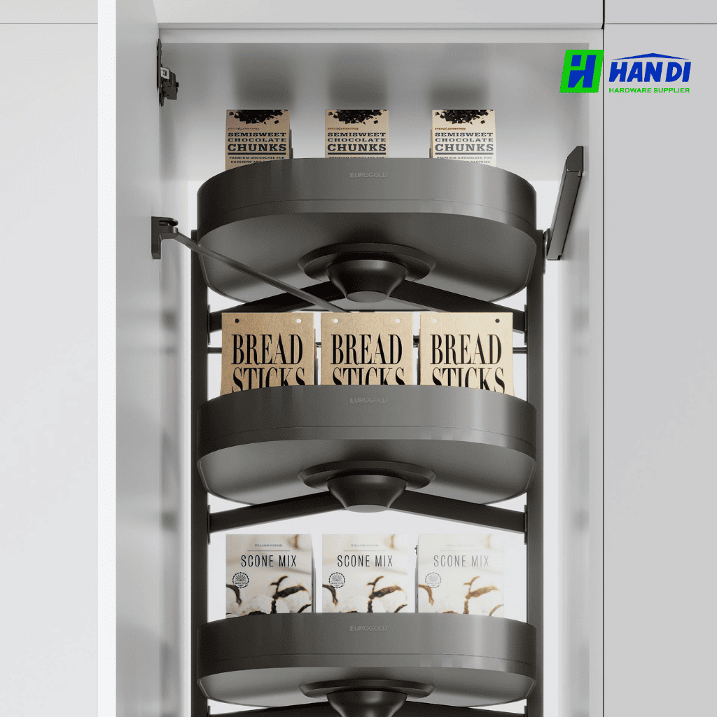 Tủ kho 6 tầng xoay âm tủ nhôm Eurogold