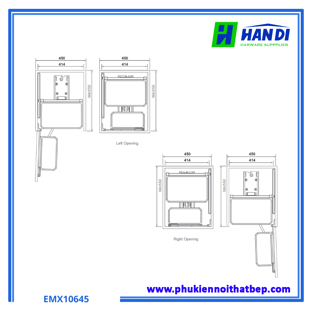 Tủ kho hộp cánh mở phay xước mờ cao cấp Eurogold