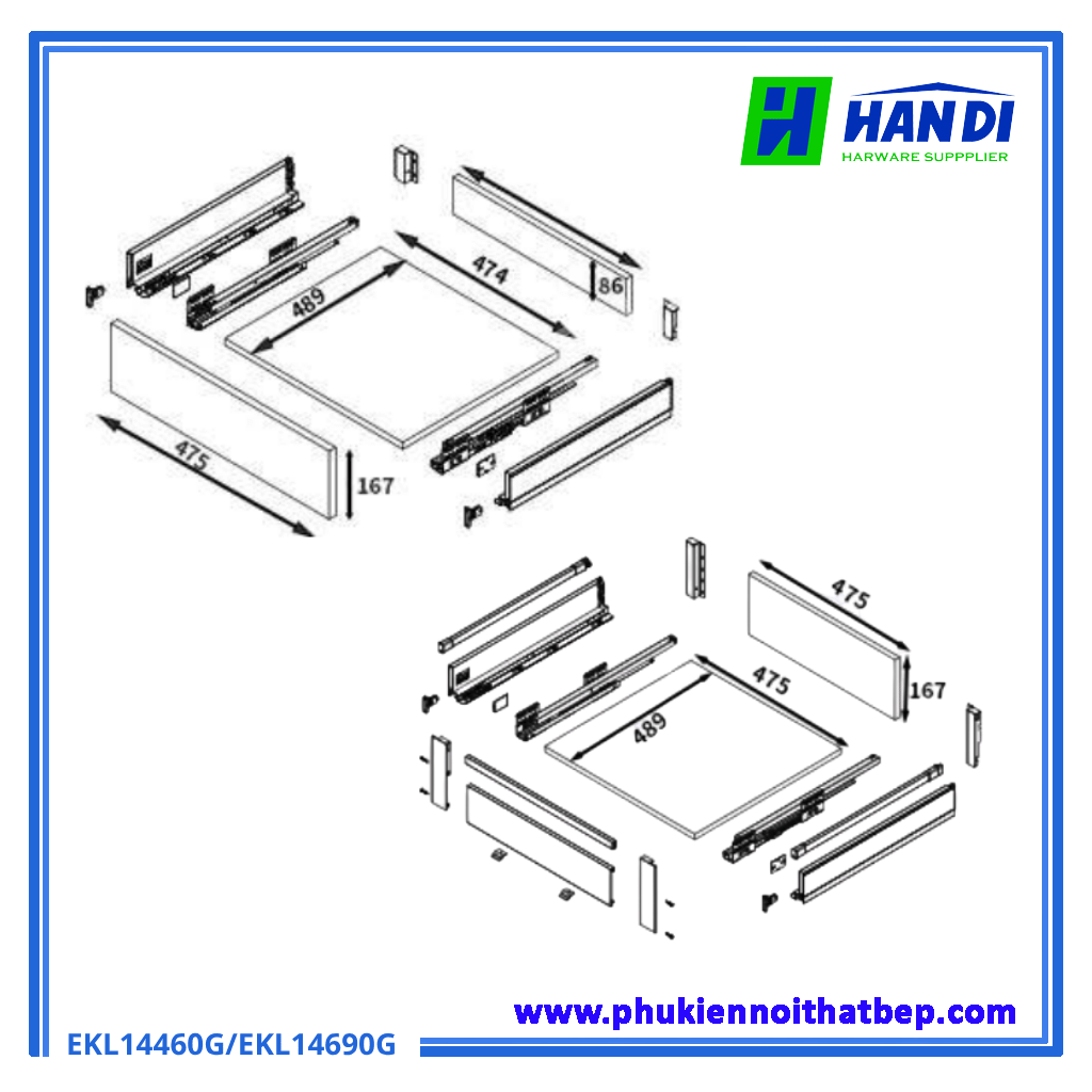 Tủ kho ngăn kéo độc lập màu ghi Eurogold