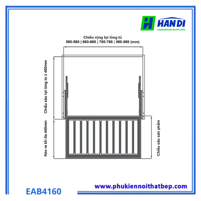 Giá Vắt Quần Âu Âm Tủ Ray Giảm Chấn Eurogold EAB41