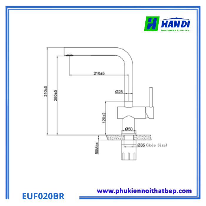Vòi Rửa Bát Eurogold EUF020BR