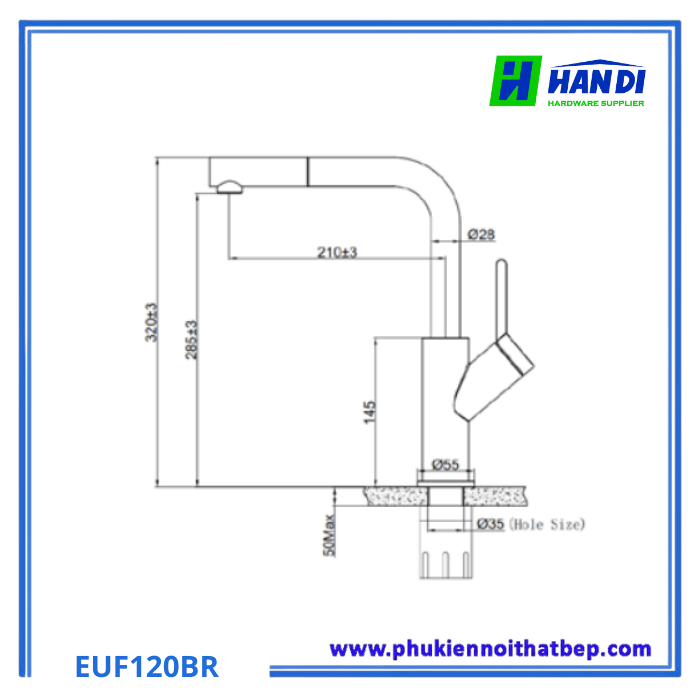 vòi rửa chén bát Eurogold EUF120BR
