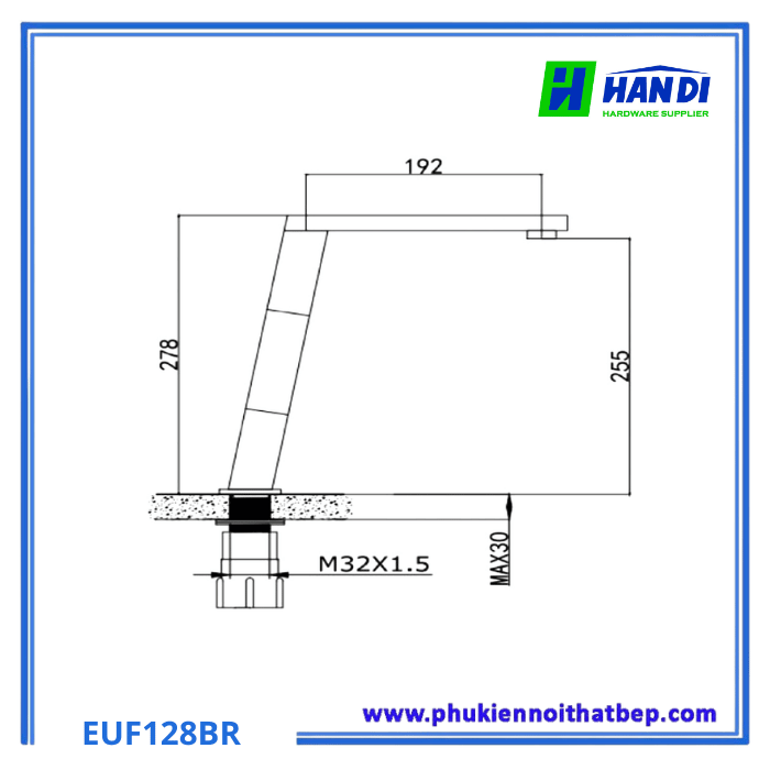 Vòi Rửa Bát Nóng Lạnh Eurogold EUF128BR