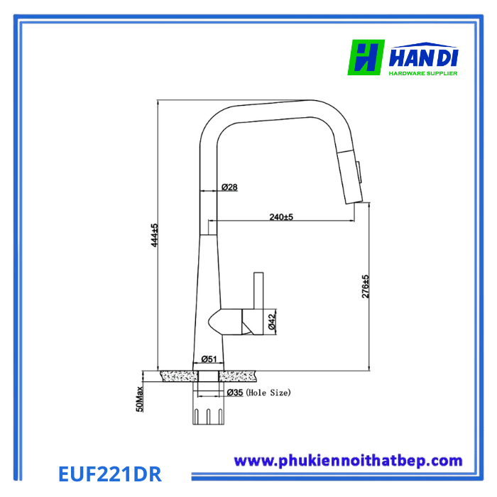 Vòi Rửa Bát Eurogold EUF221DR