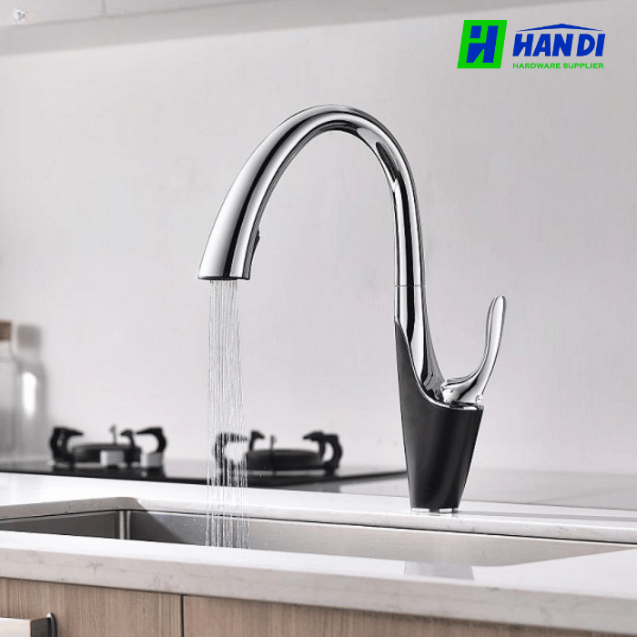 Vòi rửa bát dây rút nóng lạnh Eurogold EUF222TR