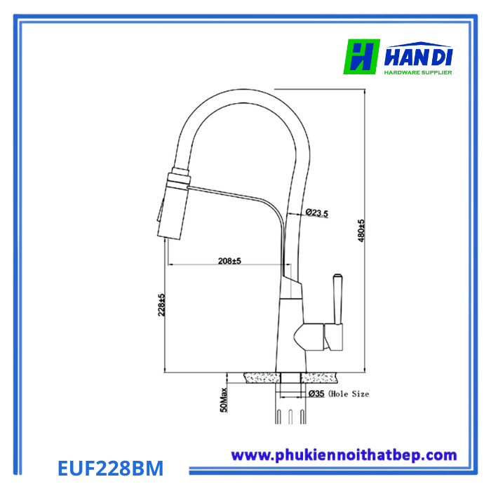 Vòi Rửa Bát Eurogold EUF228BM