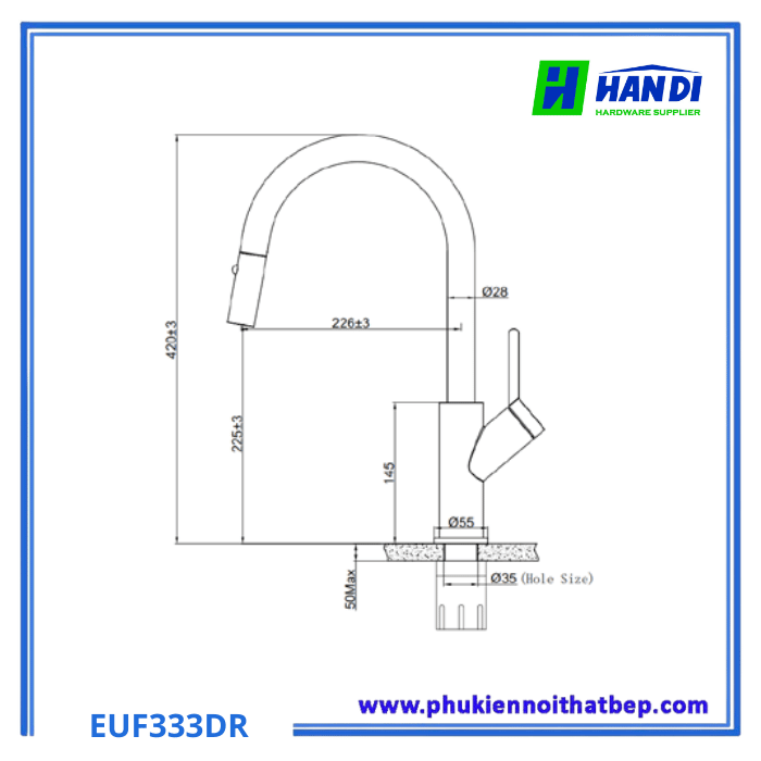 Vòi Rửa Chén Bát Eurogold EUF333DR