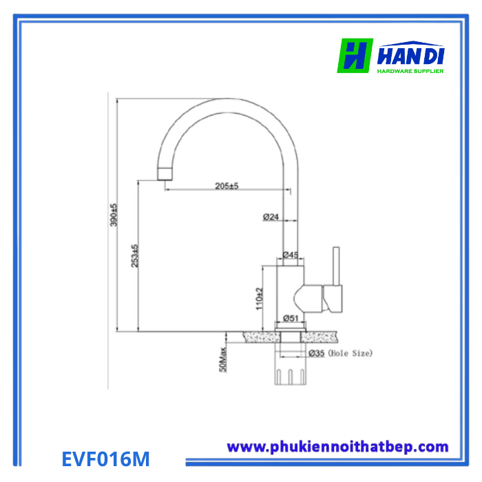 Vòi Rửa Chén Bát Eurogold EVF016M