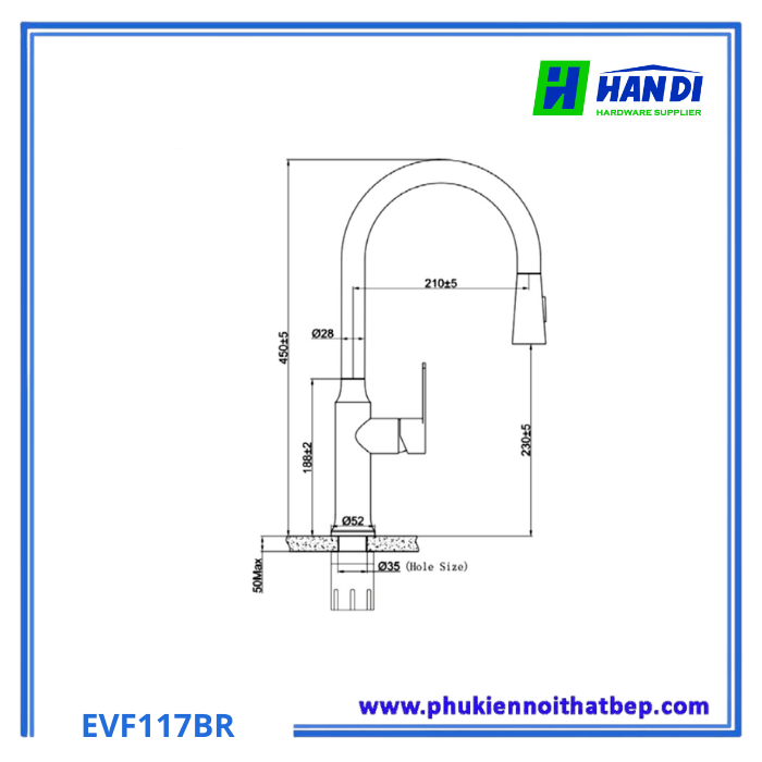 Vòi Rửa Bát Eurogold EVF117BR