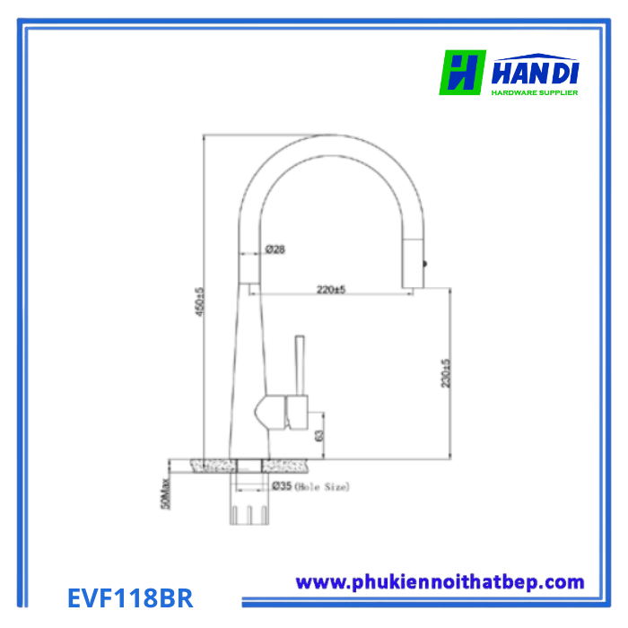 Vòi Rửa Bát Eurogold EVF118BR