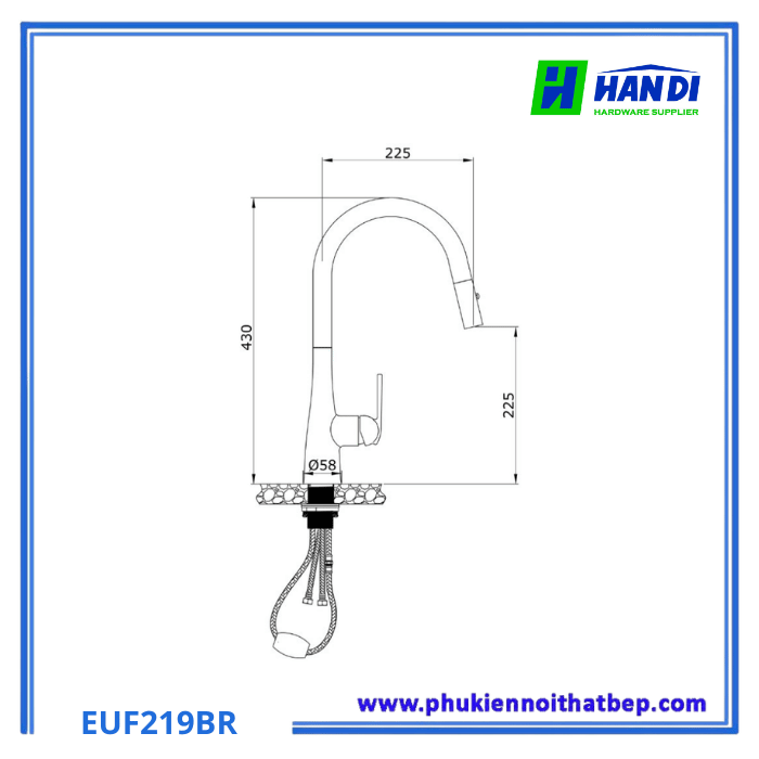 Vòi Rửa Bát Eurogold EUF219BR