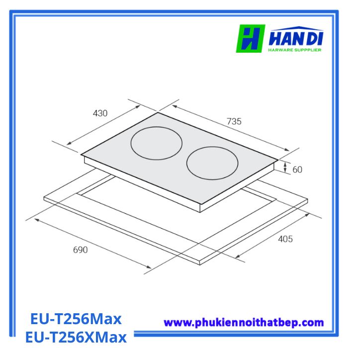 Bếp từ 2 vùng nấu EUROSUN EU-T256Max