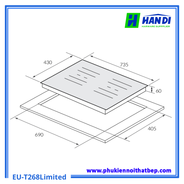 Bếp từ 2 vùng nấu EUROSUN EU-T268Limited