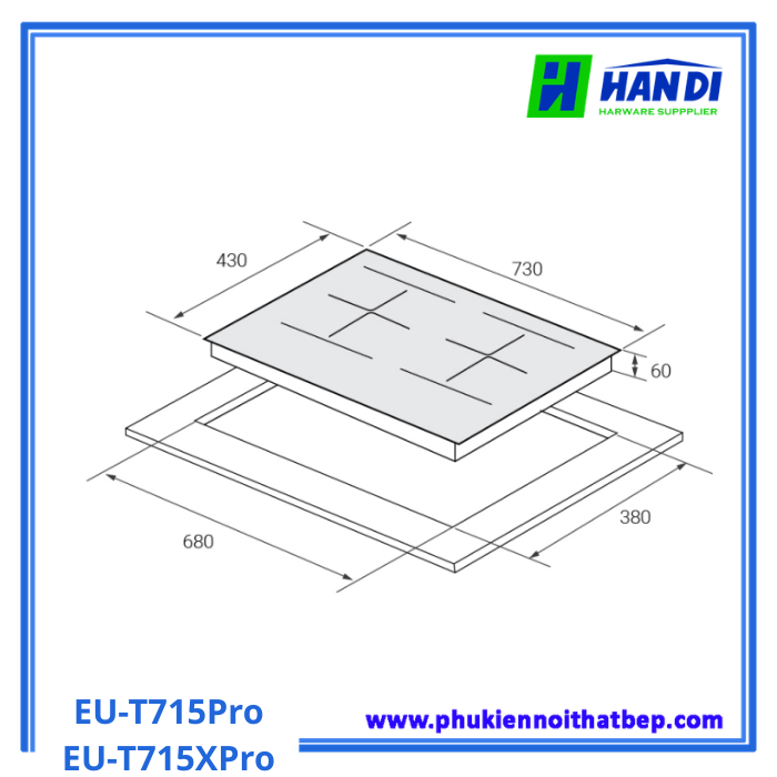 Bếp từ 2 vùng nấu EUROSUN EU-T715Pro