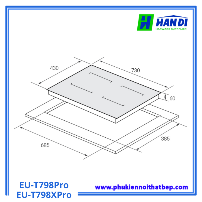 Bếp từ 2 vùng nấu EUROSUN EU-T798Pro