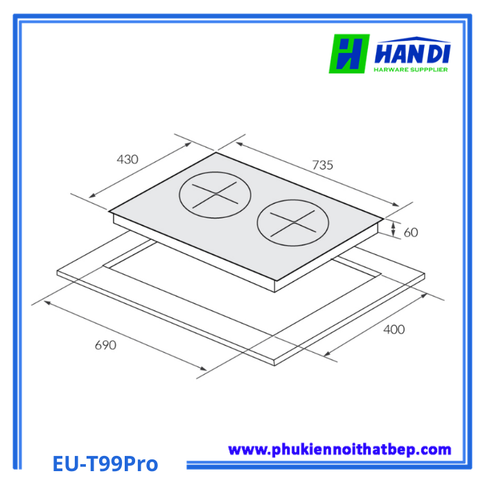 Bếp từ 2 vùng nấu EUROSUN EU-T99Pro