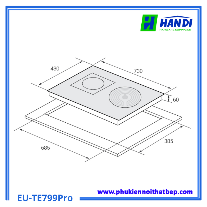 Bếp từ 2 vùng nấu EUROSUN EU-TE799Pro