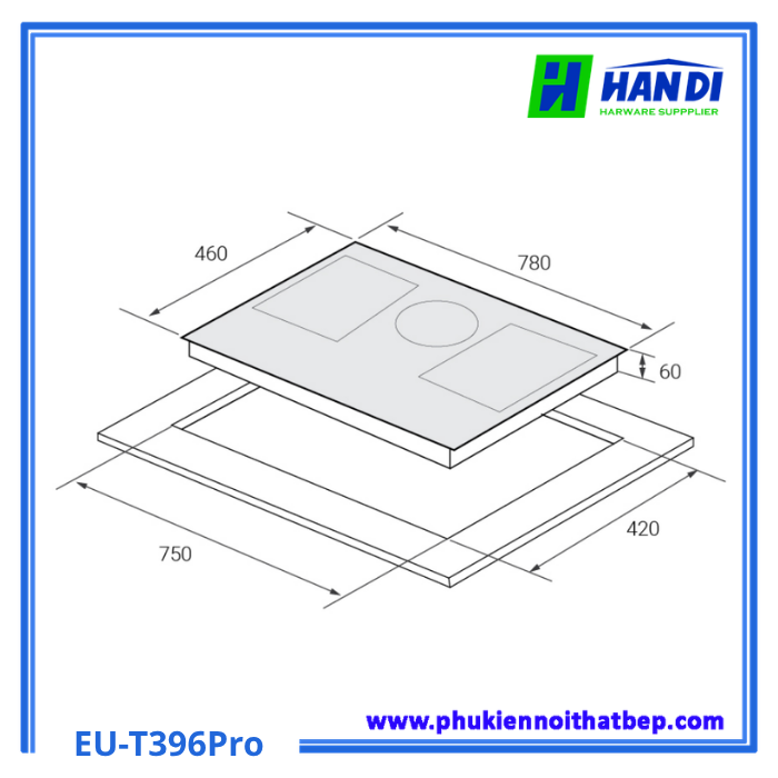 Bếp từ 3 vùng nấu EUROSUN EU-T396Pro