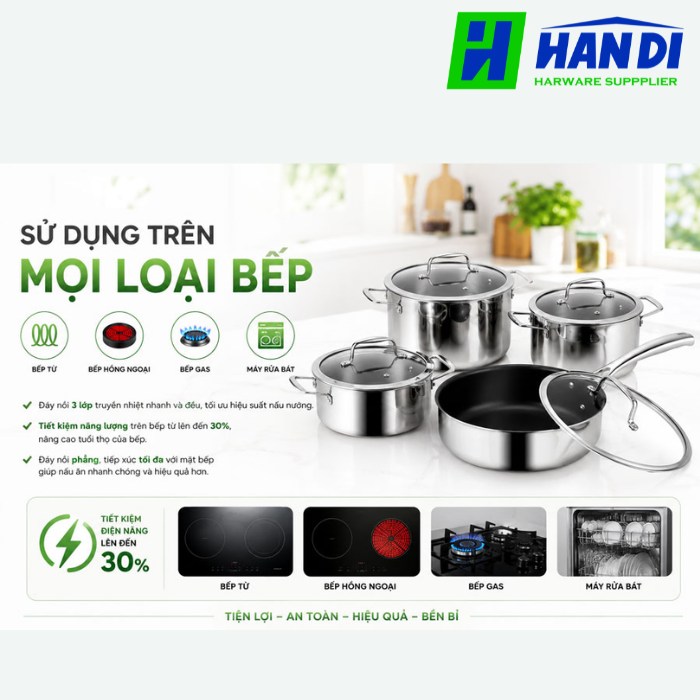 Bộ nồi inox 304 8 món EUROSUN MC1801