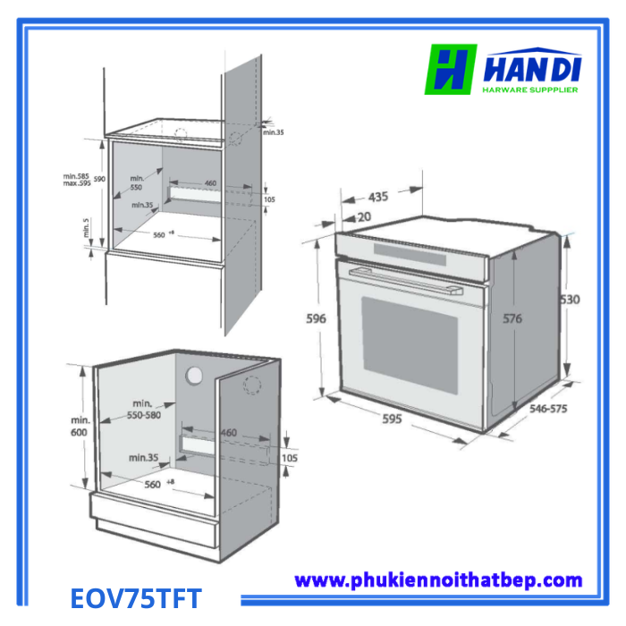 Lò nướng âm tủ EUROSUN EOV75TFT