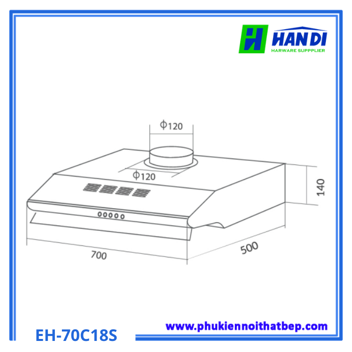 Máy hút mùi cổ điển Eurosun EH-70C18S