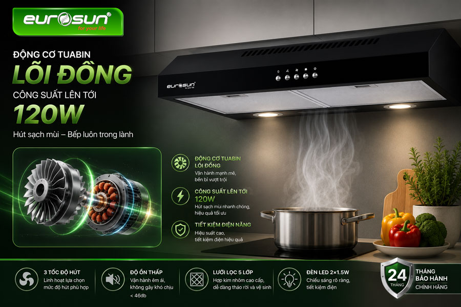 Máy hút mùi cổ điển Eurosun EH-70CF19B/EH-70CF19EB