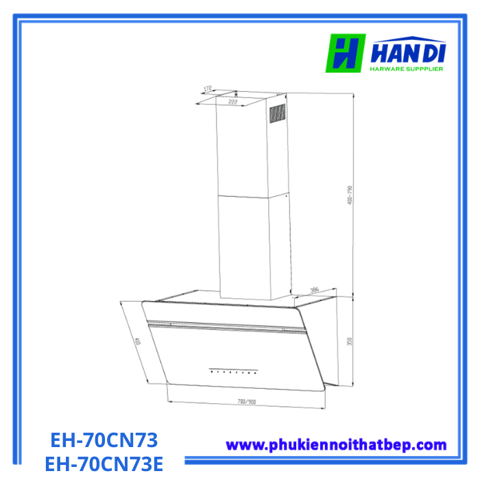 Máy hút mùi gắn tường Eurosun EH-70CN73/EH-70CN73E