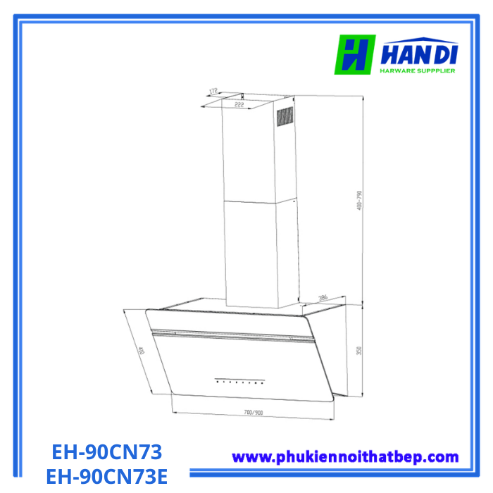 Máy hút mùi gắn tường Eurosun EH-90CN73/EH-90CN73E