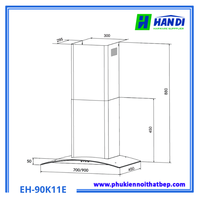 Máy hút mùi gắn tường Eurosun EH-90K11E
