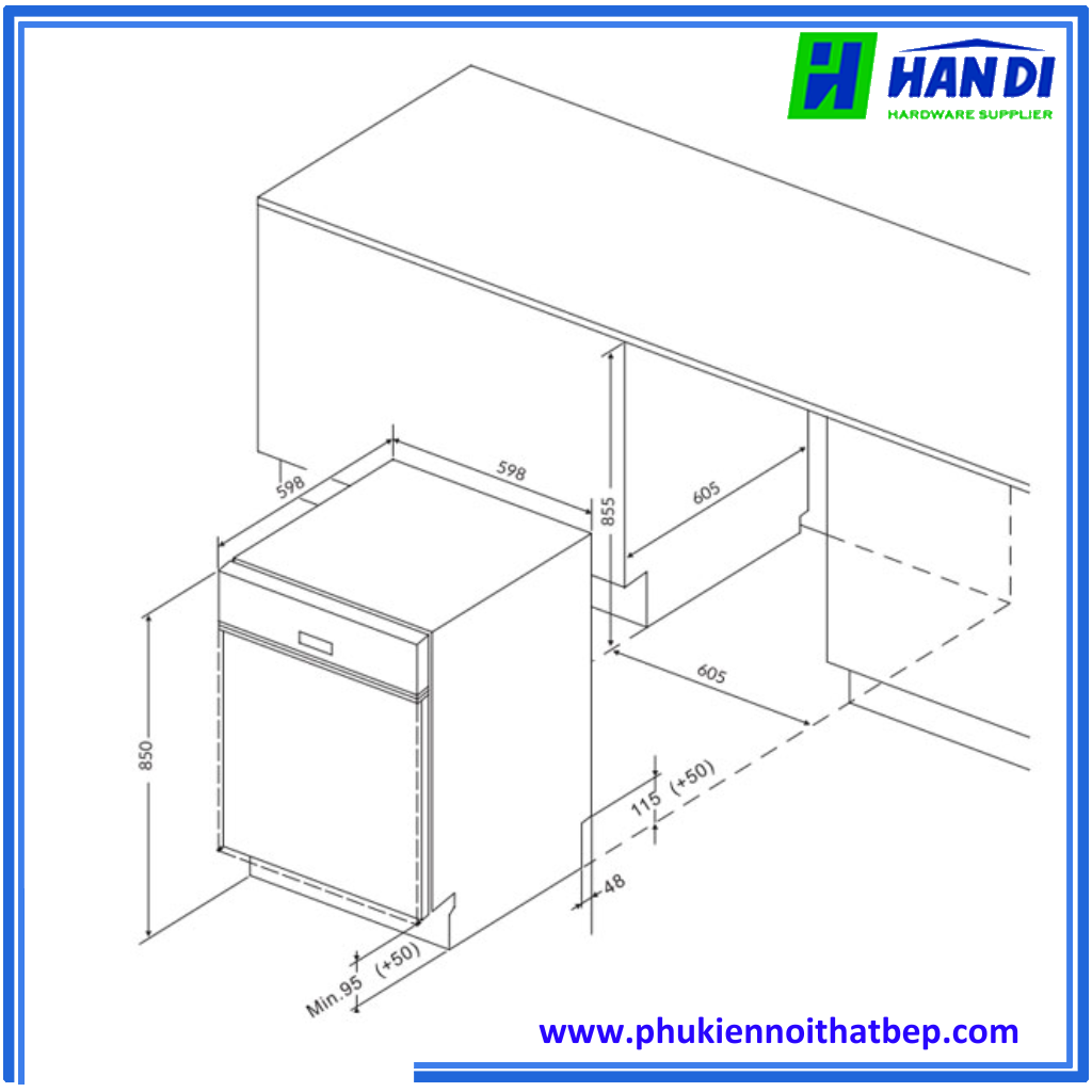 Máy rửa chén bát Eurosun SMS80EU15E