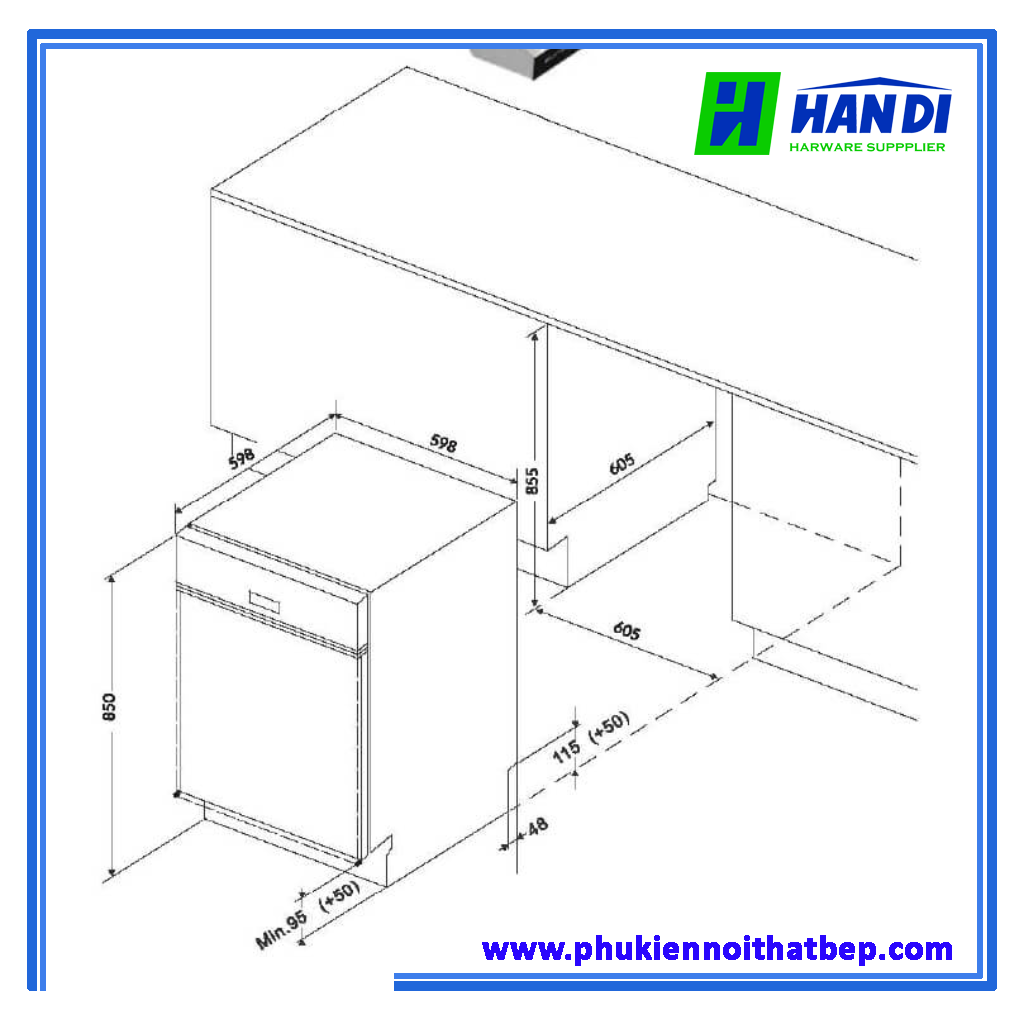 Máy rửa bát Eurosun SMS80EU21BT