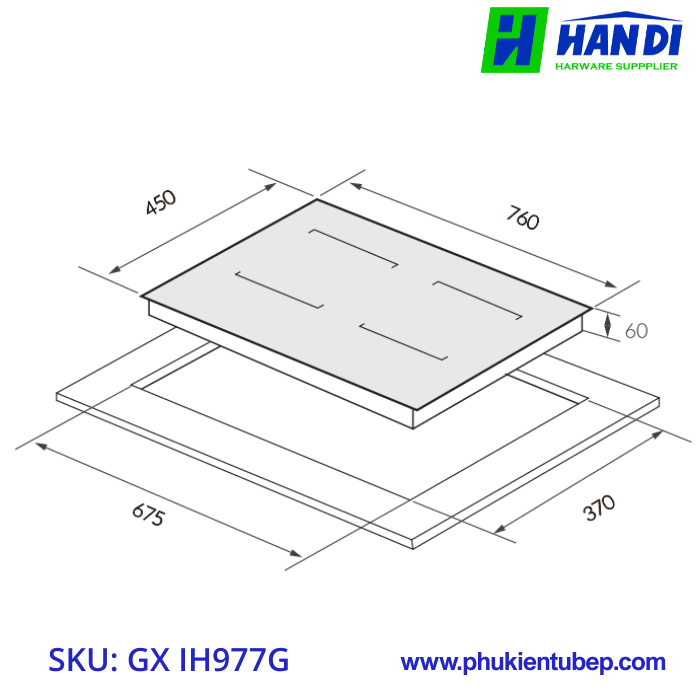 Bếp từ 2 vùng nấu GRANDX GX IH977G