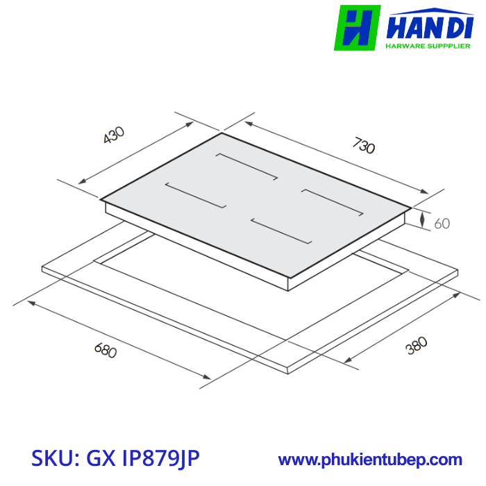 Bếp từ 2 vùng nấu GRANDX GX IP879JP