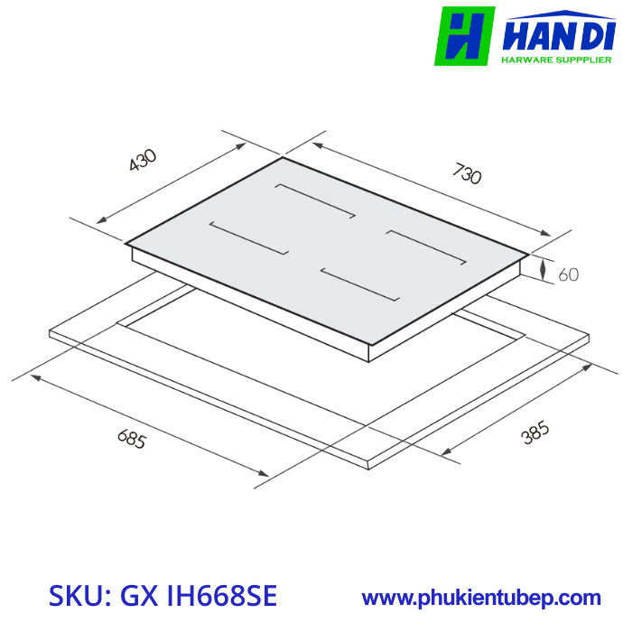 Bếp từ 2 vùng nấu GRANDX GX IH668SE