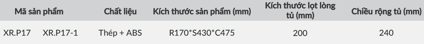 Thùng gạo âm tủ cánh mở GRANDX XR.P17