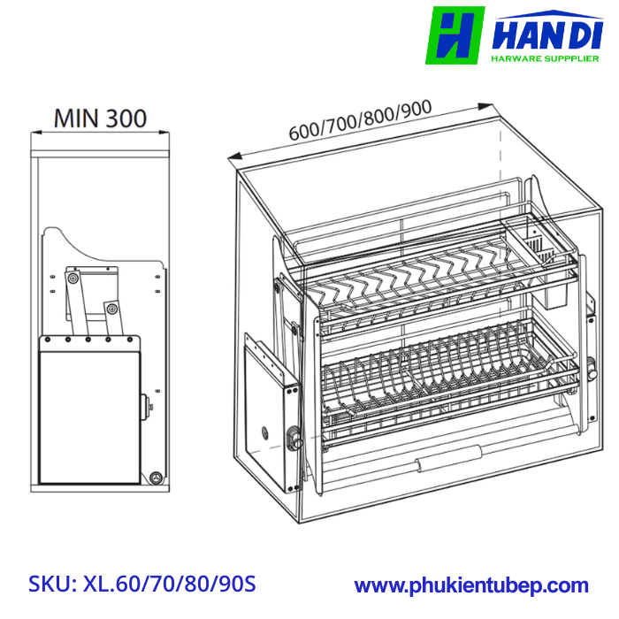 Giá bát nâng hạ nan dẹt GRANDX XL.60/ 70/ 80/ 90S