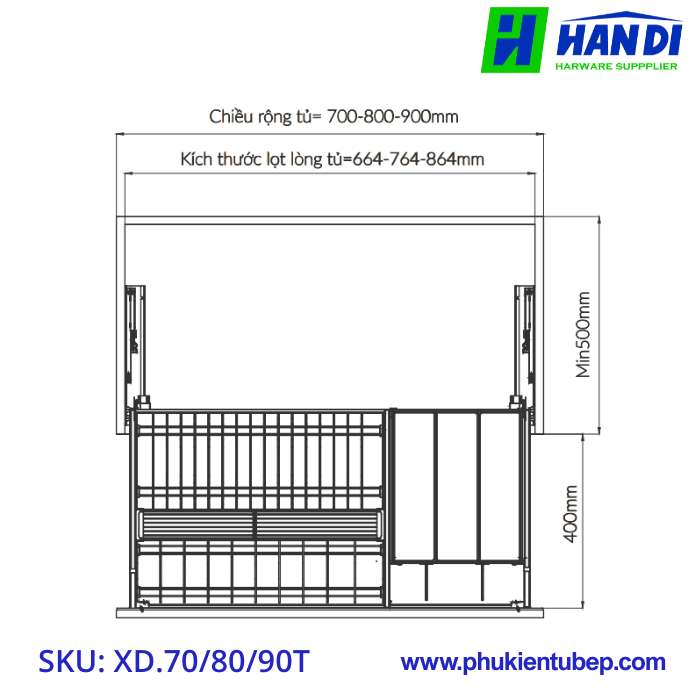 giá đựng bát đĩa GRANDX XD.70T, XD.80T, XD.90T