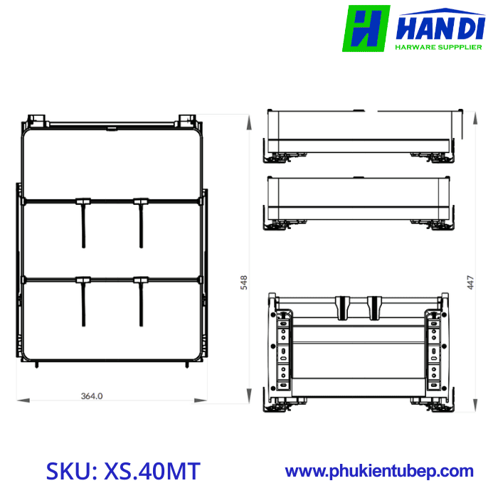 Giá gia vị 3 tầng độc lập GRANDX XS.40MT