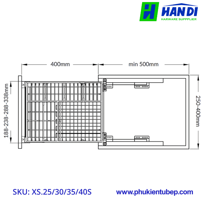 Giá đựng chai lọ gia vị GRANDX XS.25/ 30/ 35/ 40S