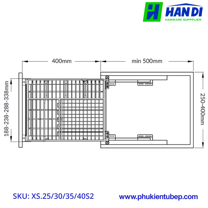 Giá đựng chai lọ gia vị GRANDX XS.25/ 30/ 35/ 40S2