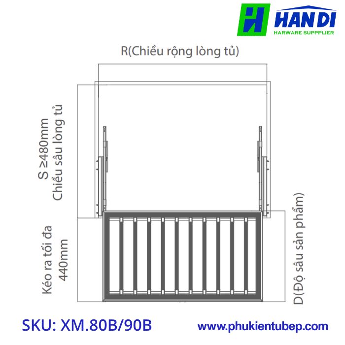 Giá treo quần tây cao cấp GRANDX XM.80B, XM.90B